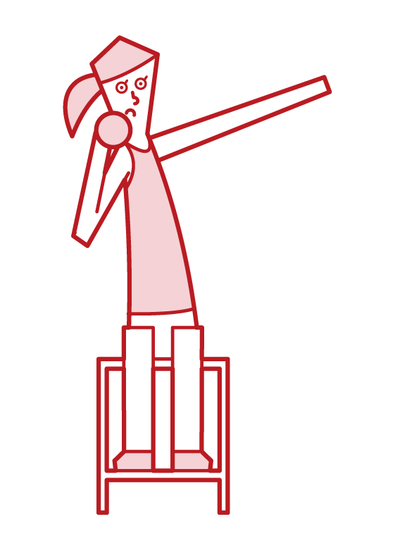 殘奧會槍投擲運動員（女性）的插圖