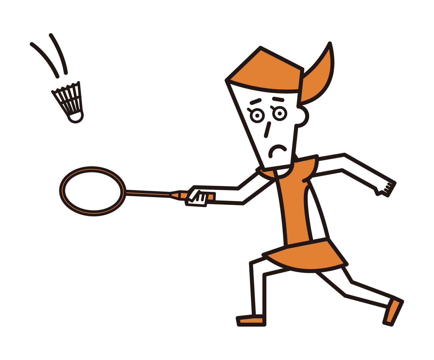 Illustration of a badminton player (female)