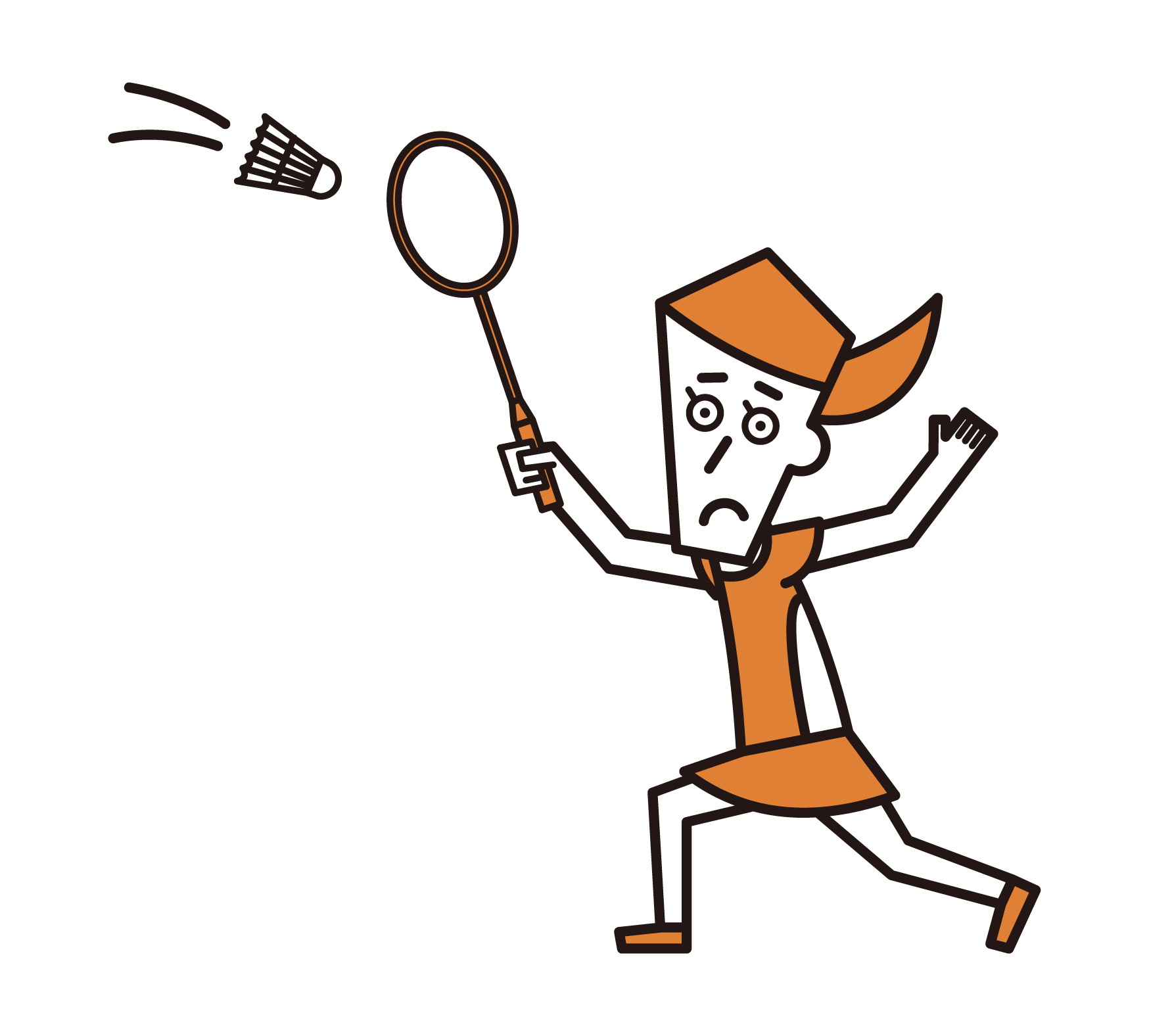 Illustration of badminton player (female)