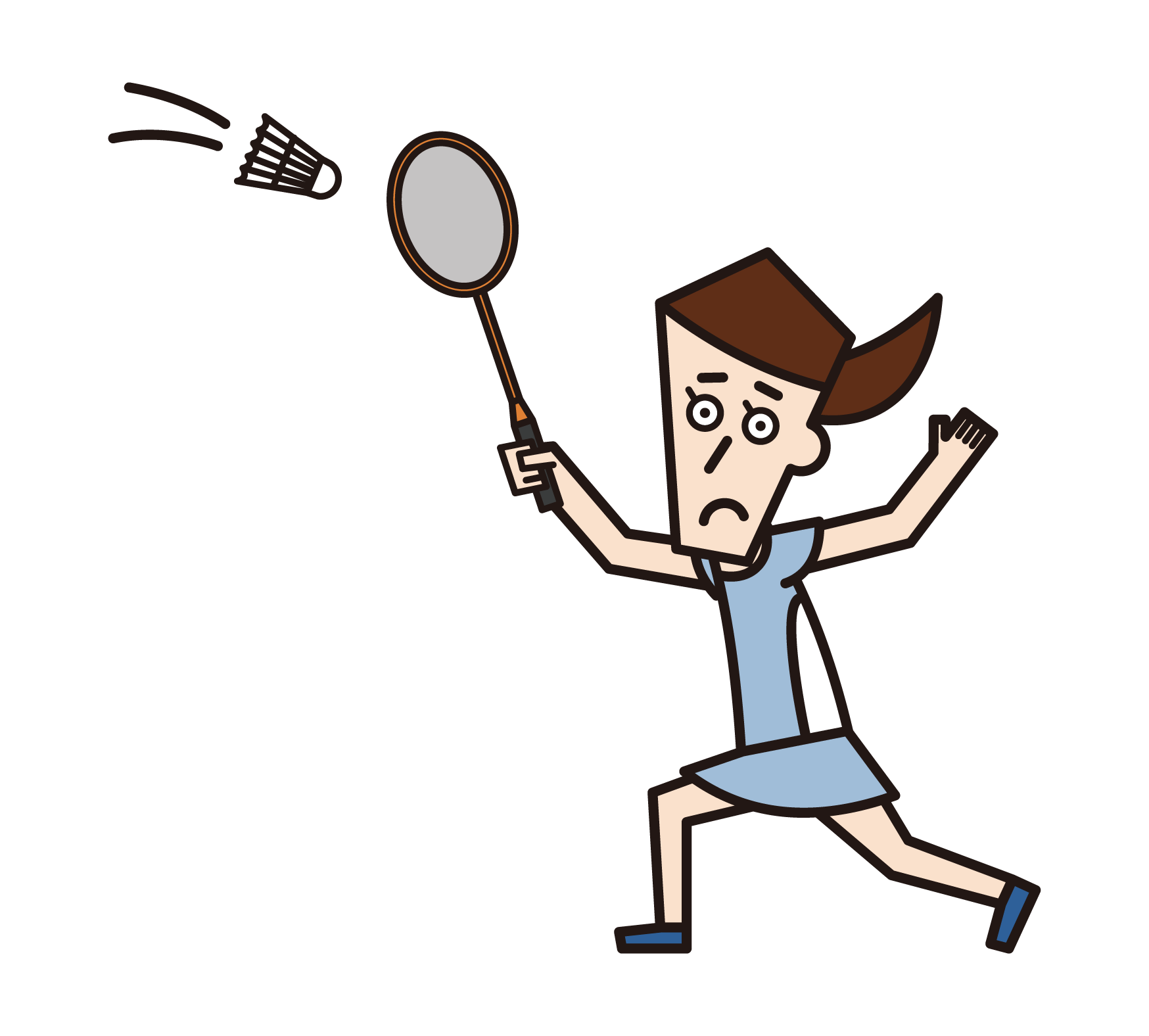 Illustration of badminton player (female) – Free illustrations KuKuKeKe