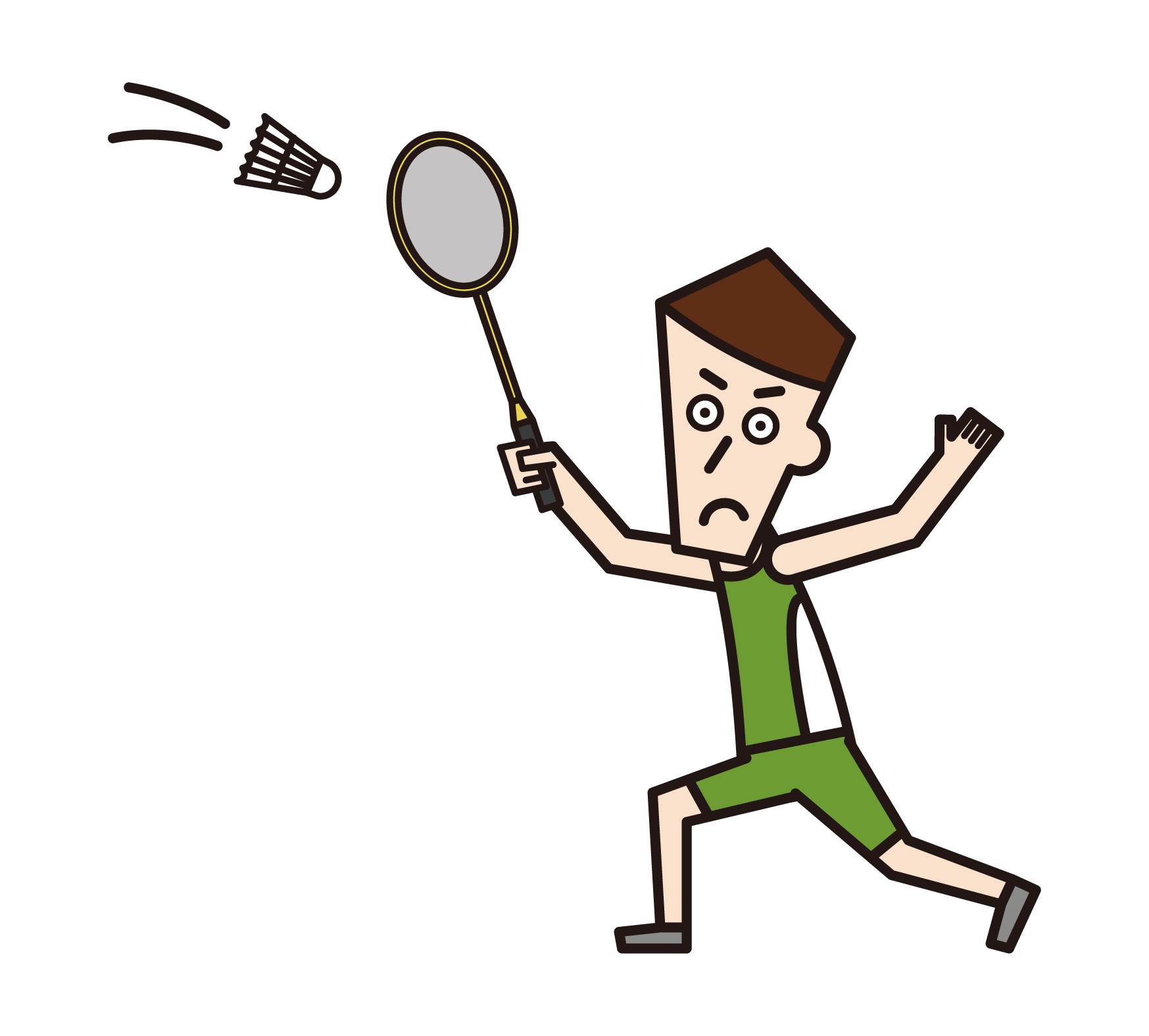 Illustration of badminton player (female)