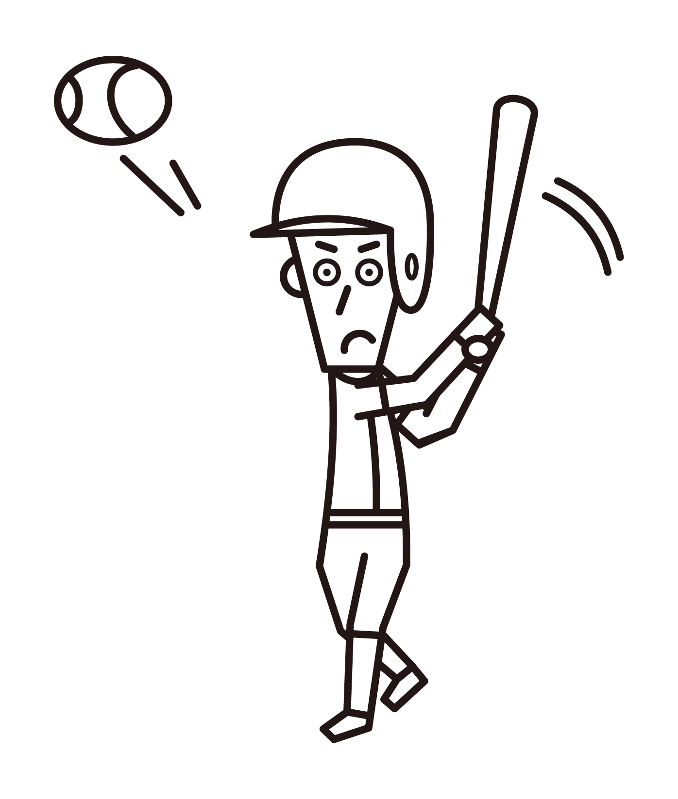 棒球運動員擊球（男性）的插圖