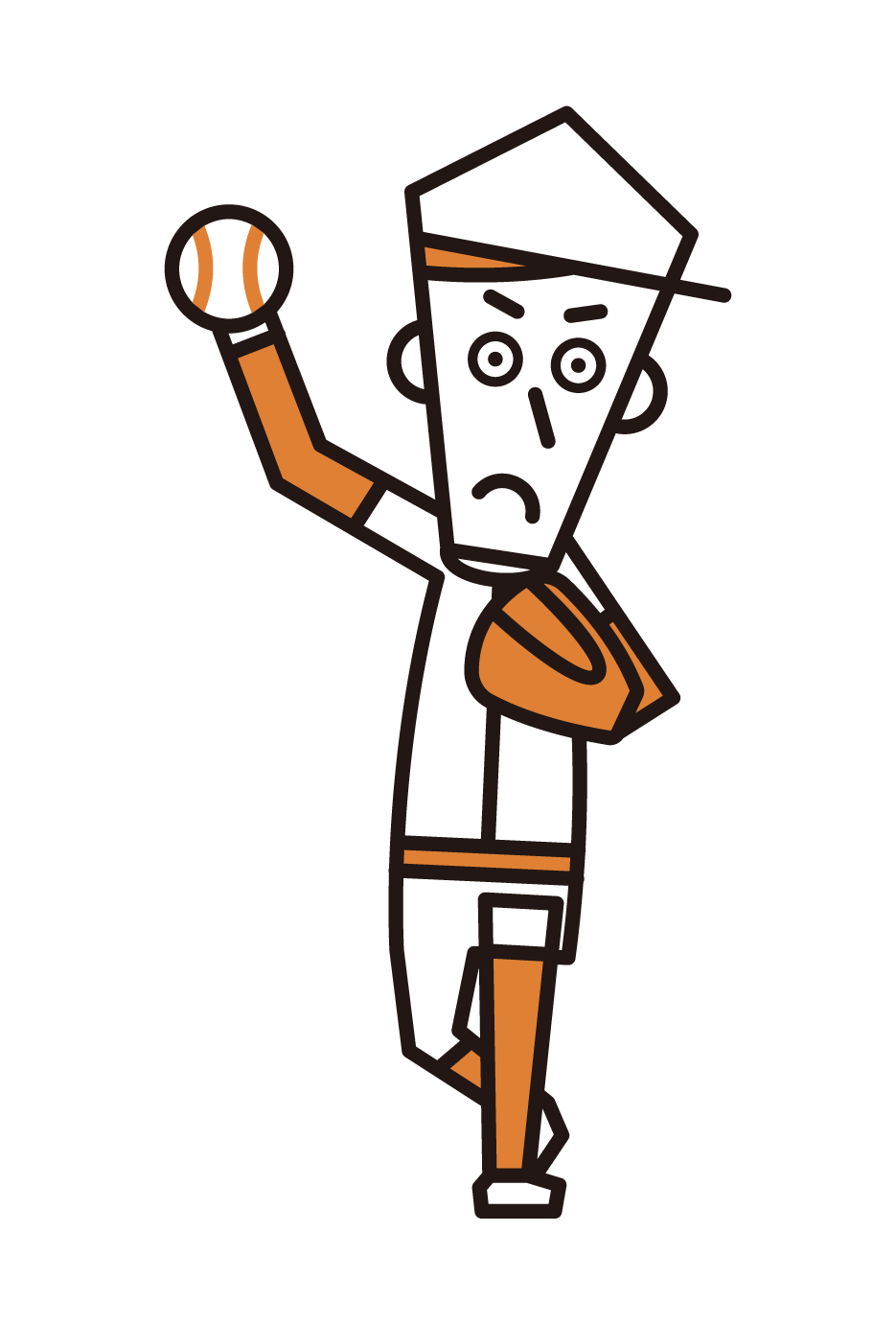 Illustration of a baseball pitcher (male)