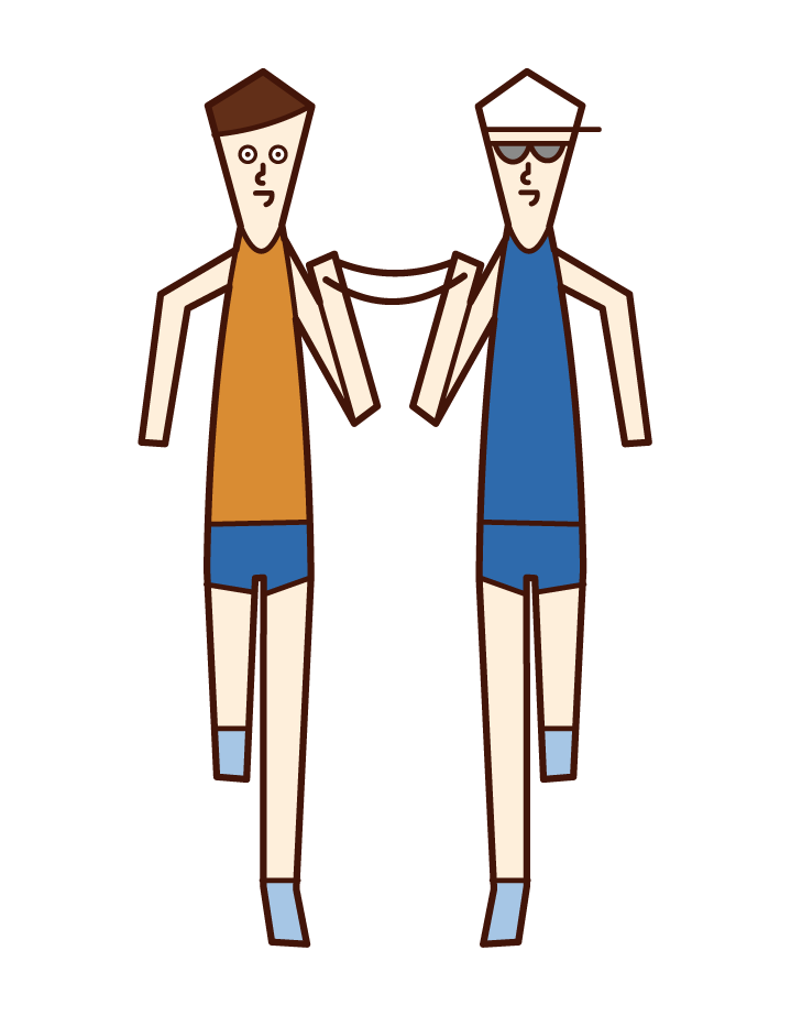 假肢接力運動員（男性）的插圖