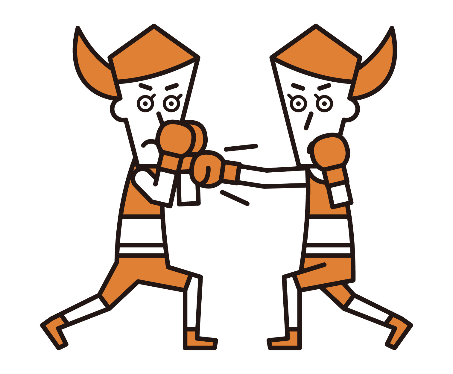 Illustration of a boxing player (female) sparring