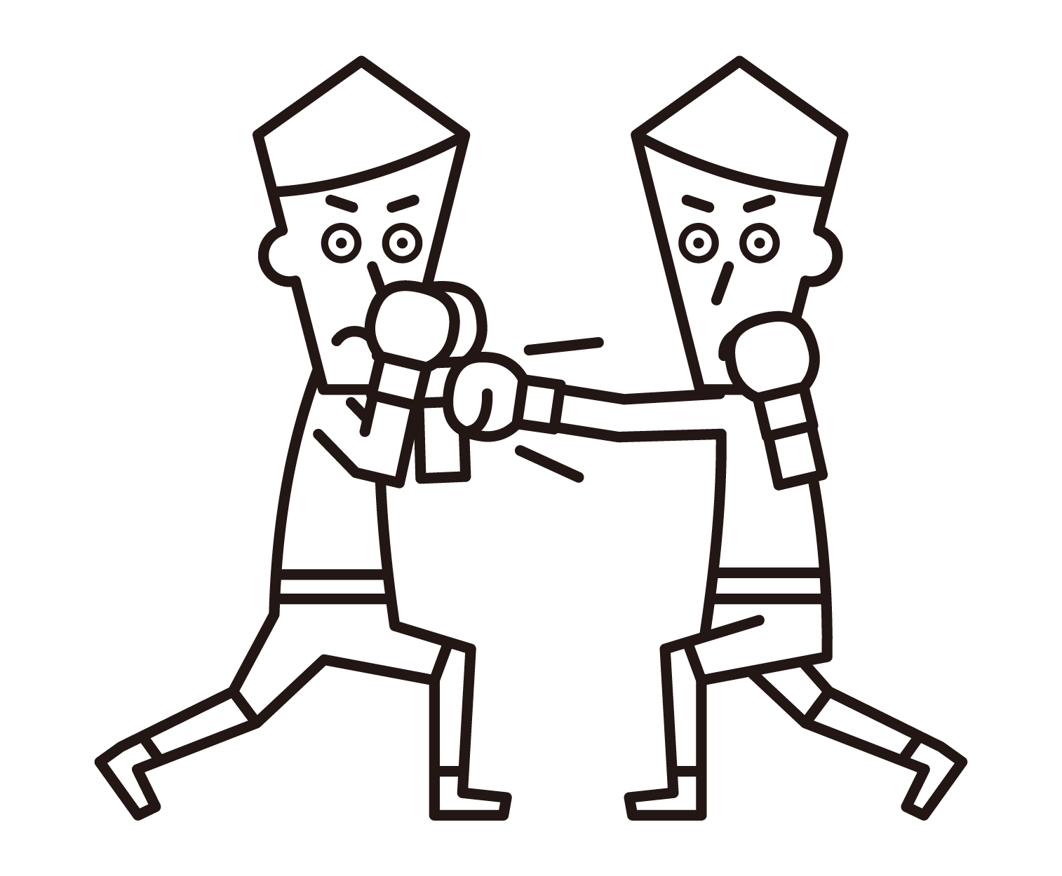Illustration of a male boxer sparring