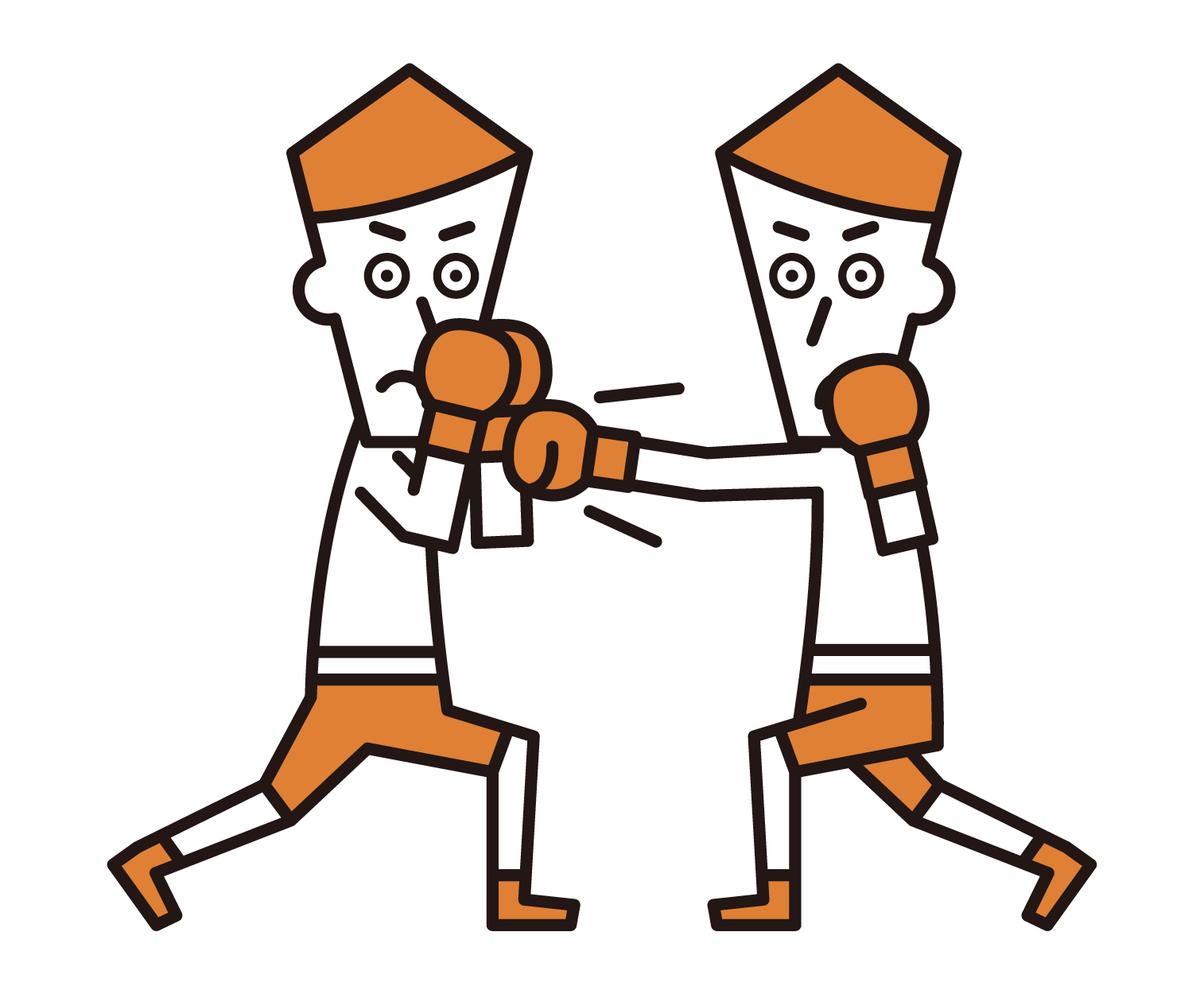 Illustration of a male boxer sparring