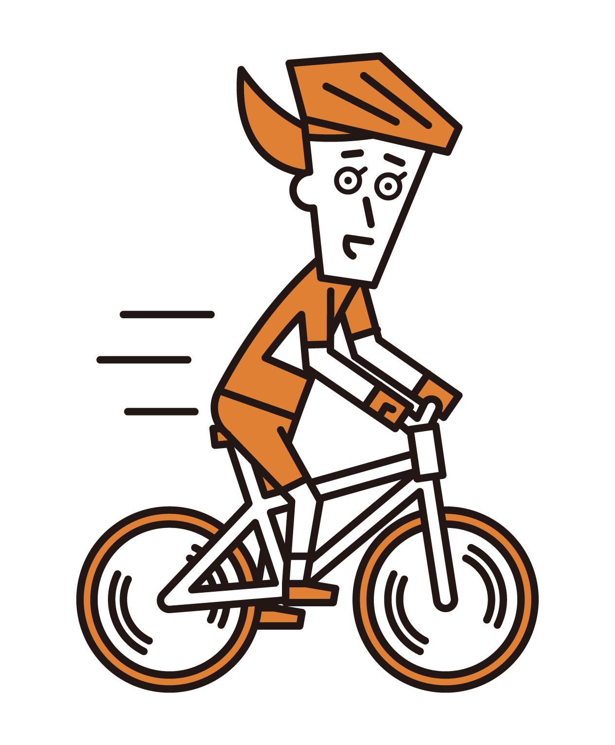 騎山地自行車（女性）的插圖