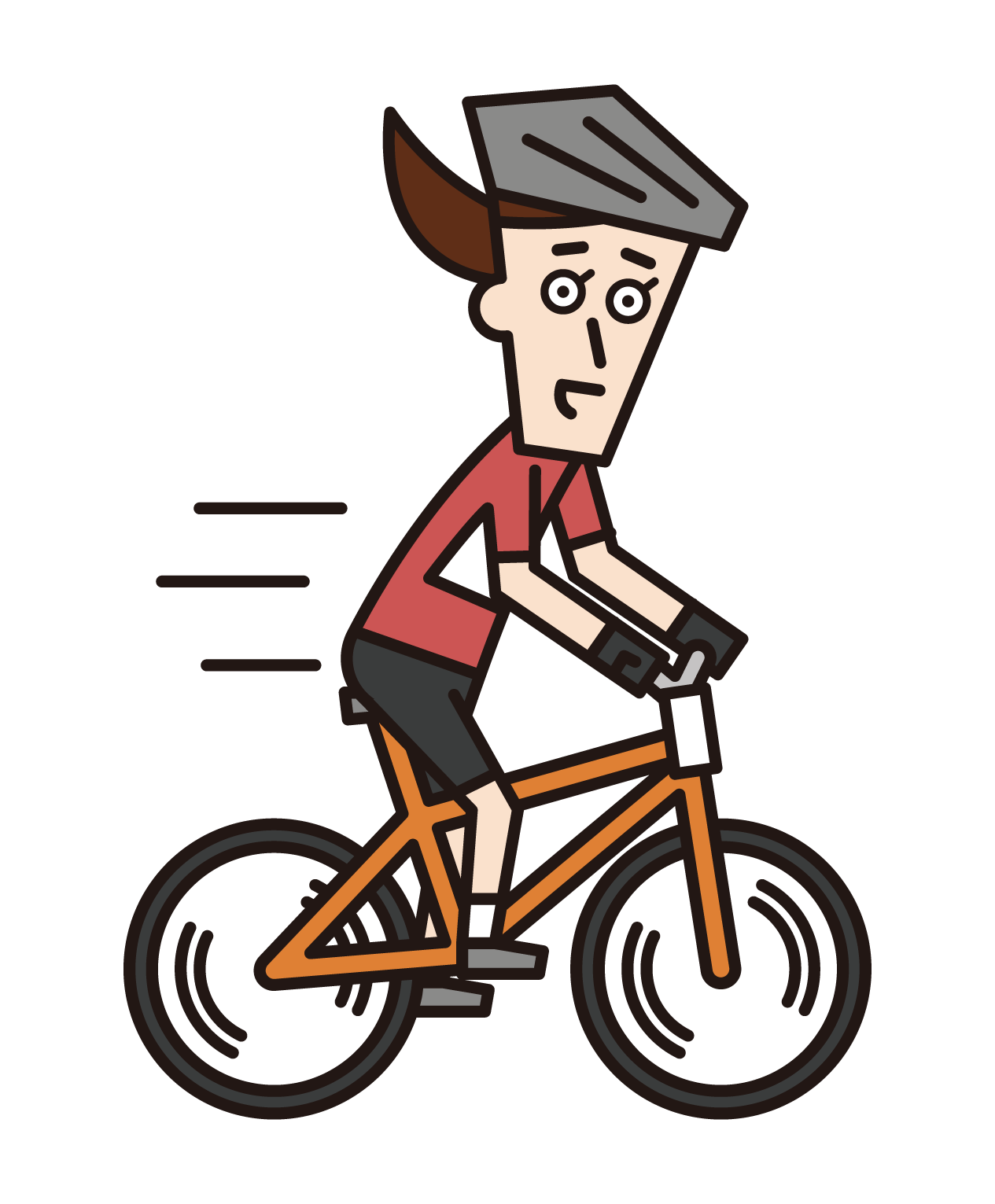 騎山地自行車（女性）的插圖