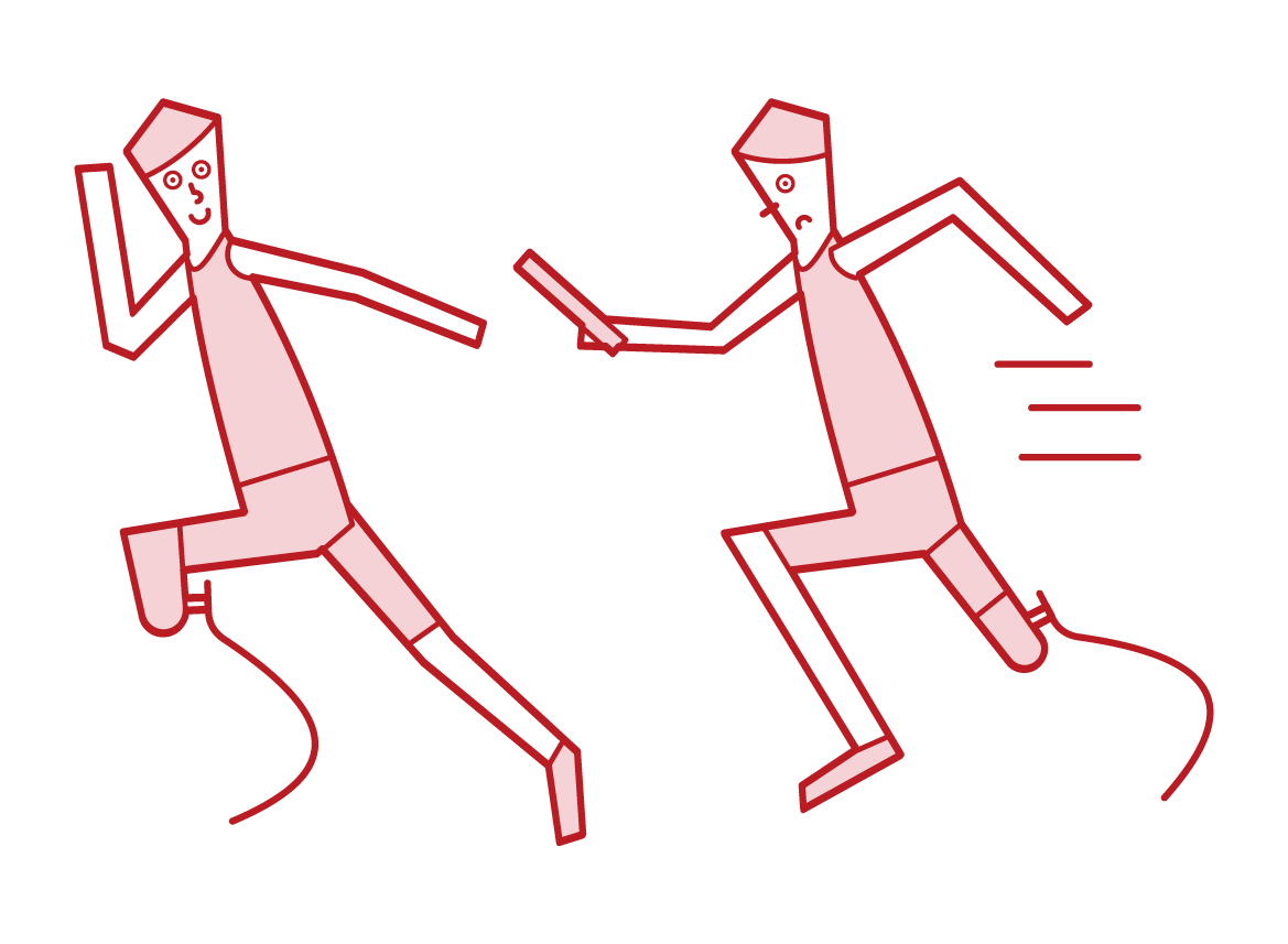 假肢接力運動員（男性）的插圖