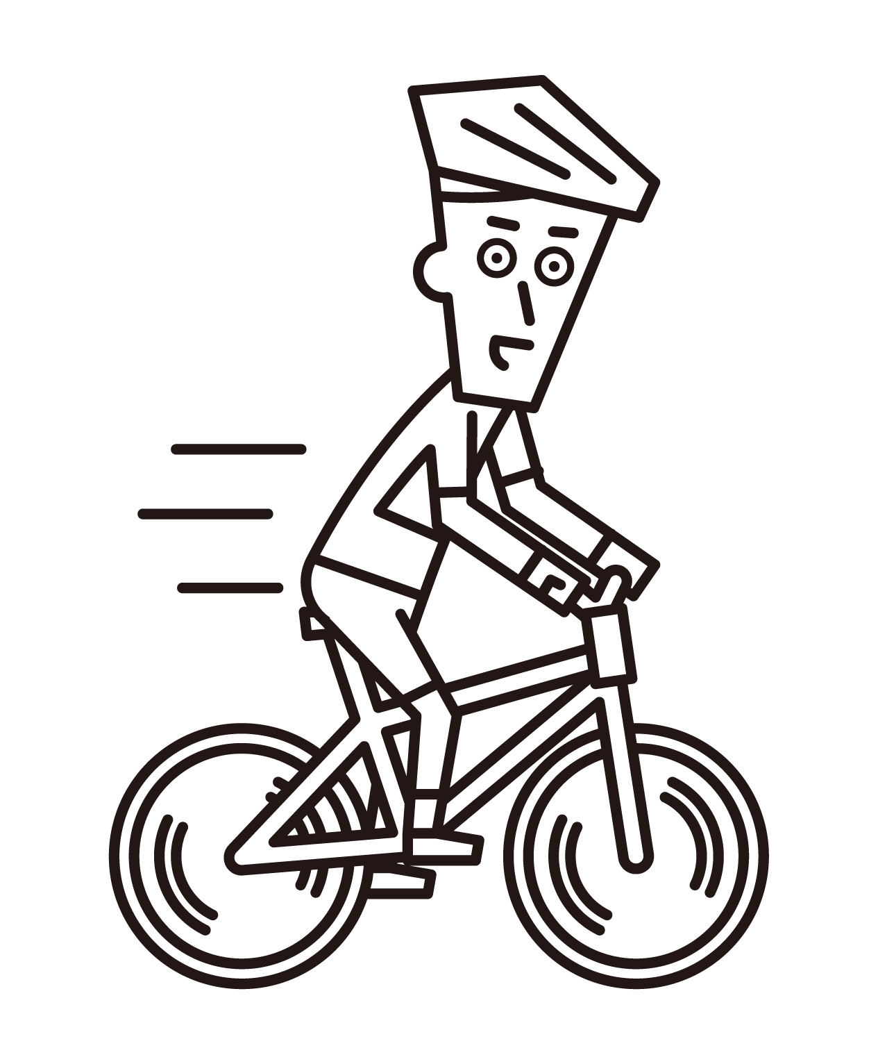 Illustration of a man on a mountain bike