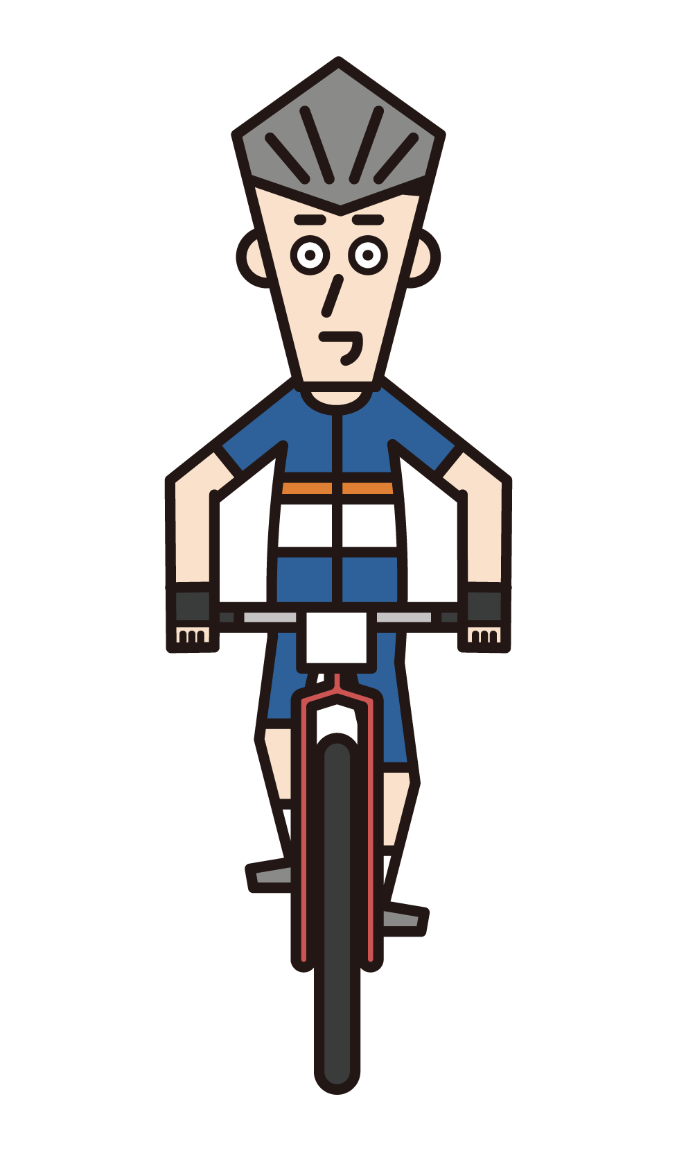Illustration of a man on a mountain bike