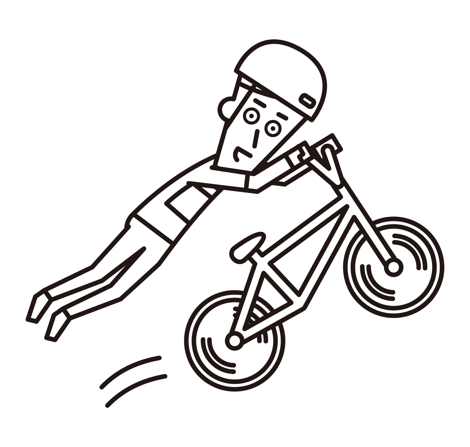 Illustration of bMX player (male) jumping on BMX