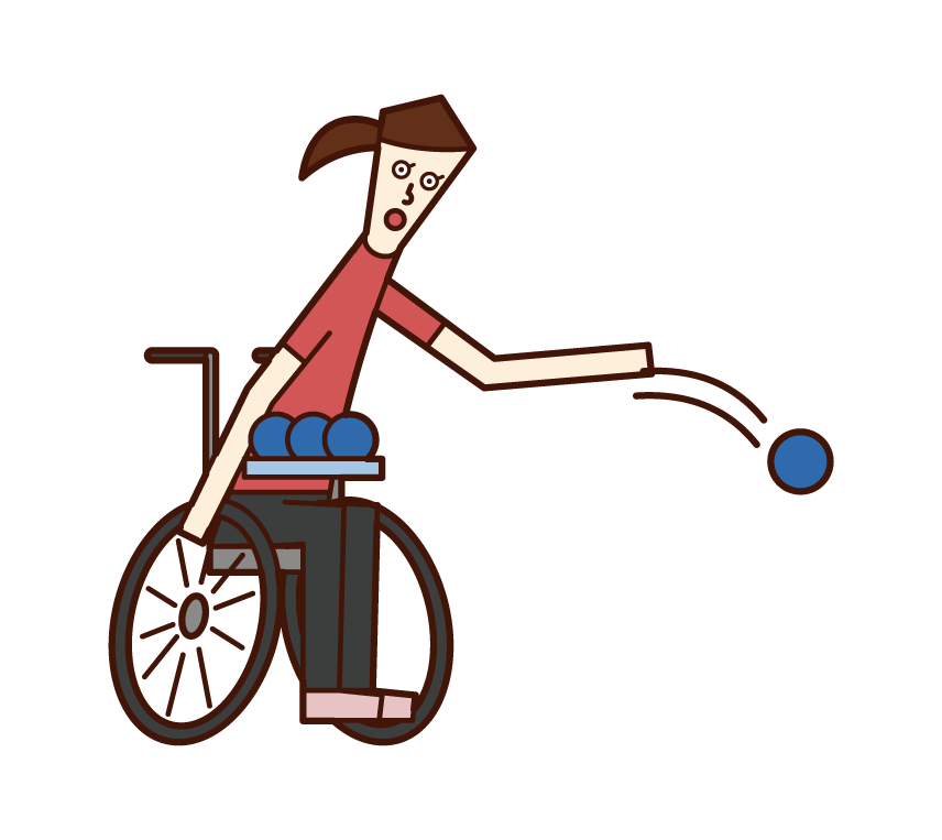 Illustration of A Badminton Player (A Man Hitting a Smash) at the Paralympics