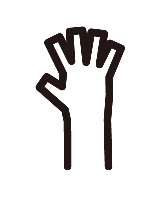 Illustration of a hand (par) that spreads a finger