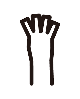 Illustration of a hand with four fingers