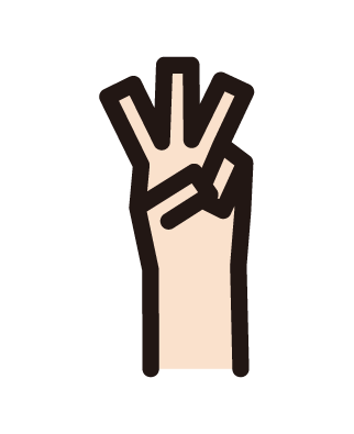 三本指を立てる手（スリーピース）のイラスト