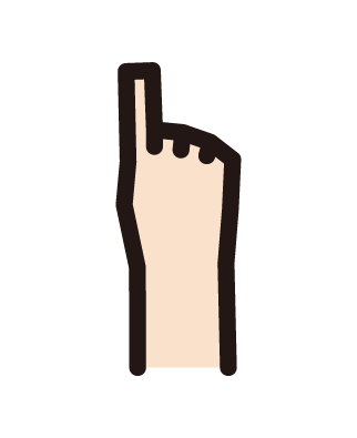 指を二本立てる手（ピースマーク）のイラスト