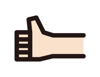 Illustration of a thumb-to-thumb hand (good sign)