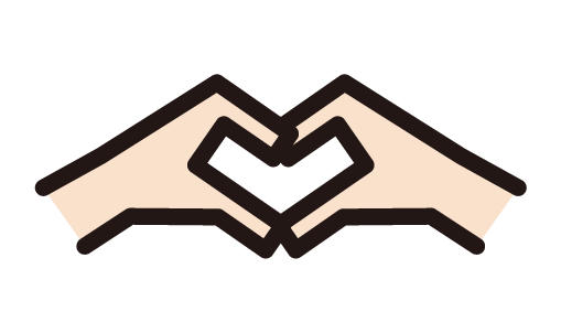 Illustration of both hands making the shape of a heart