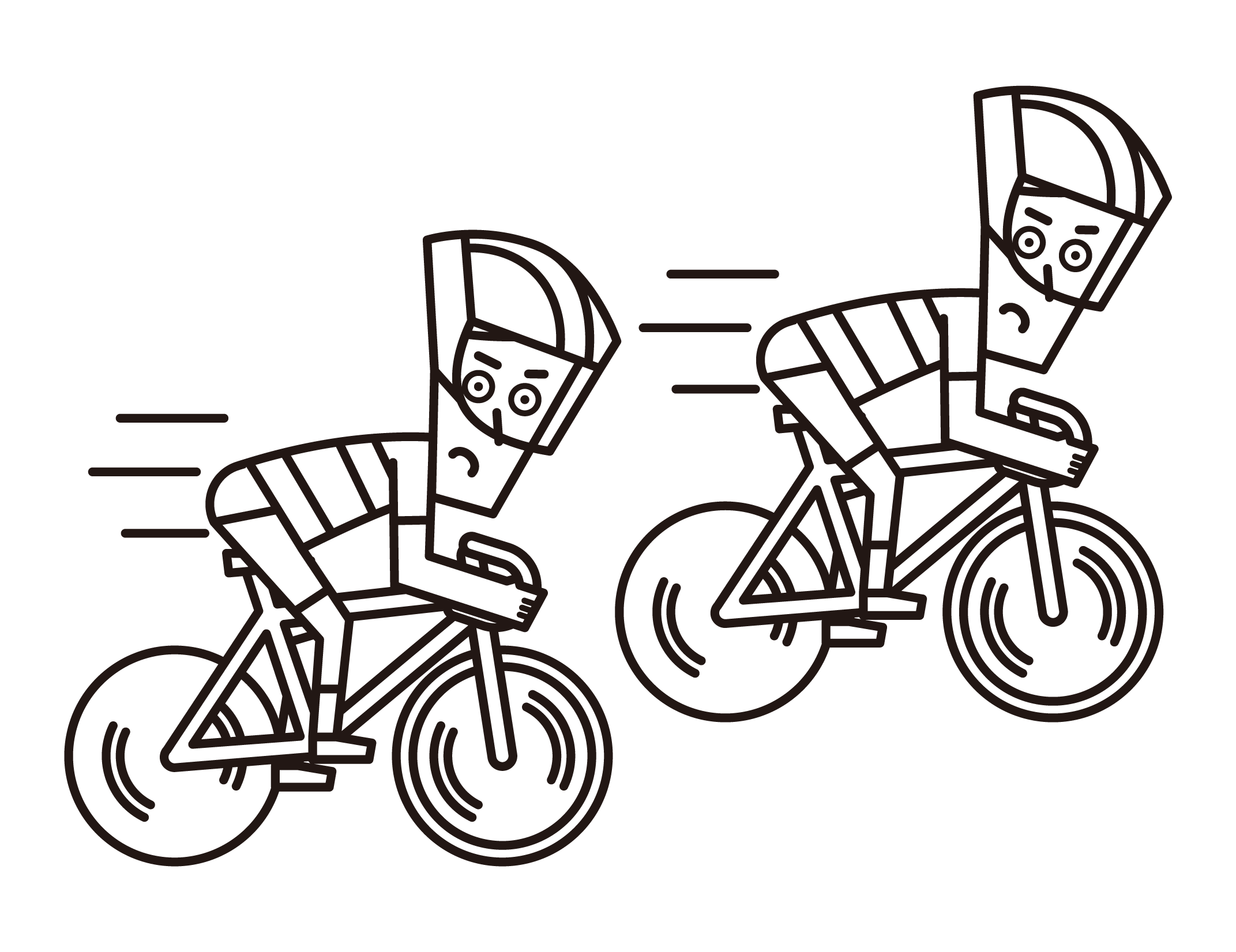 競走するスプリンター（自転車トラック競技の男性選手）のイラスト