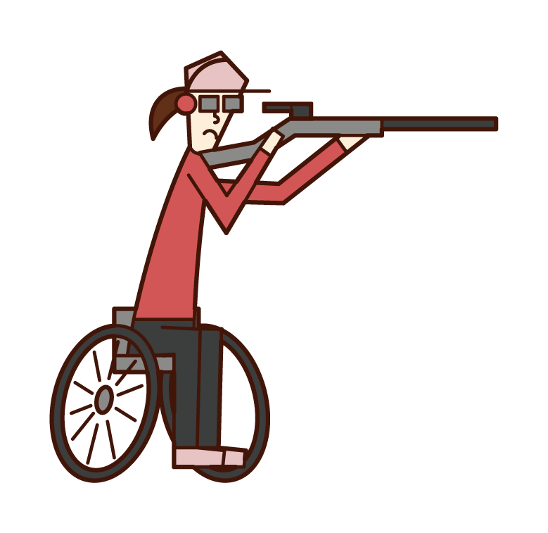 Illustration of a woman Shooter at the Paralympic S