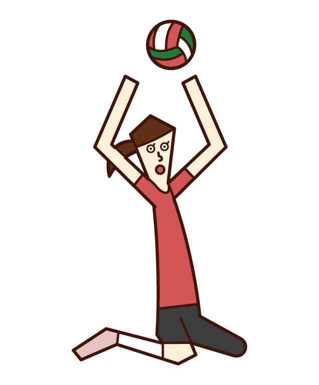 坐式排球運動員（女性）的插圖