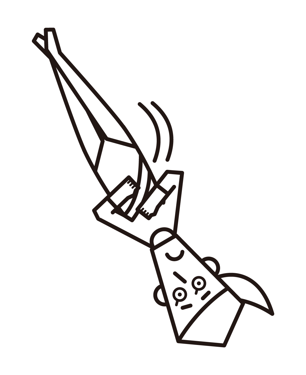 Illustration of a gymnast (female) with an aerial twist