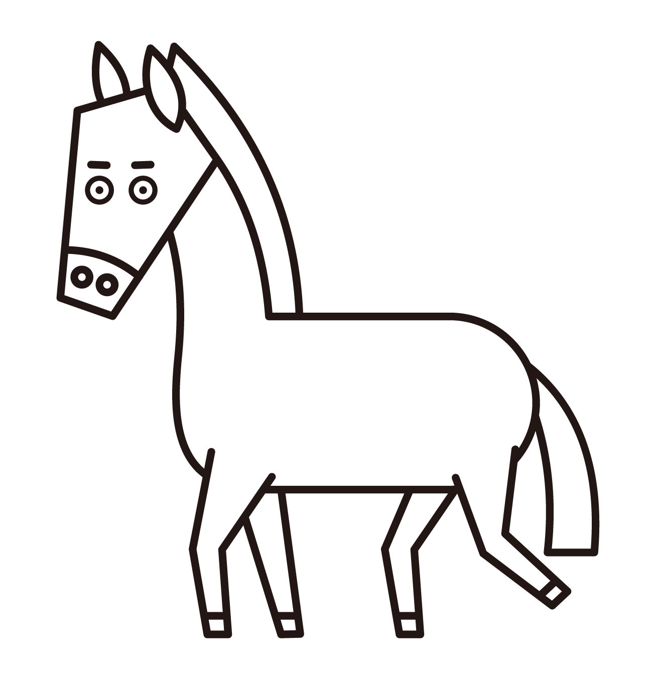 Illustration of a walking horse