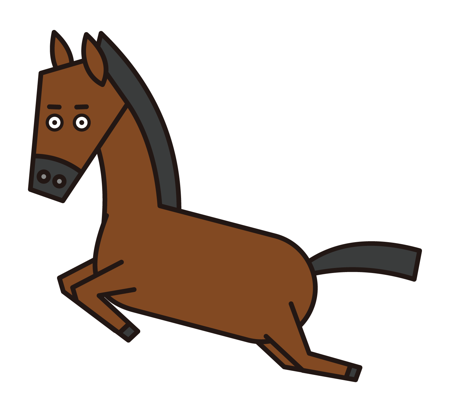 Illustration of a walking horse