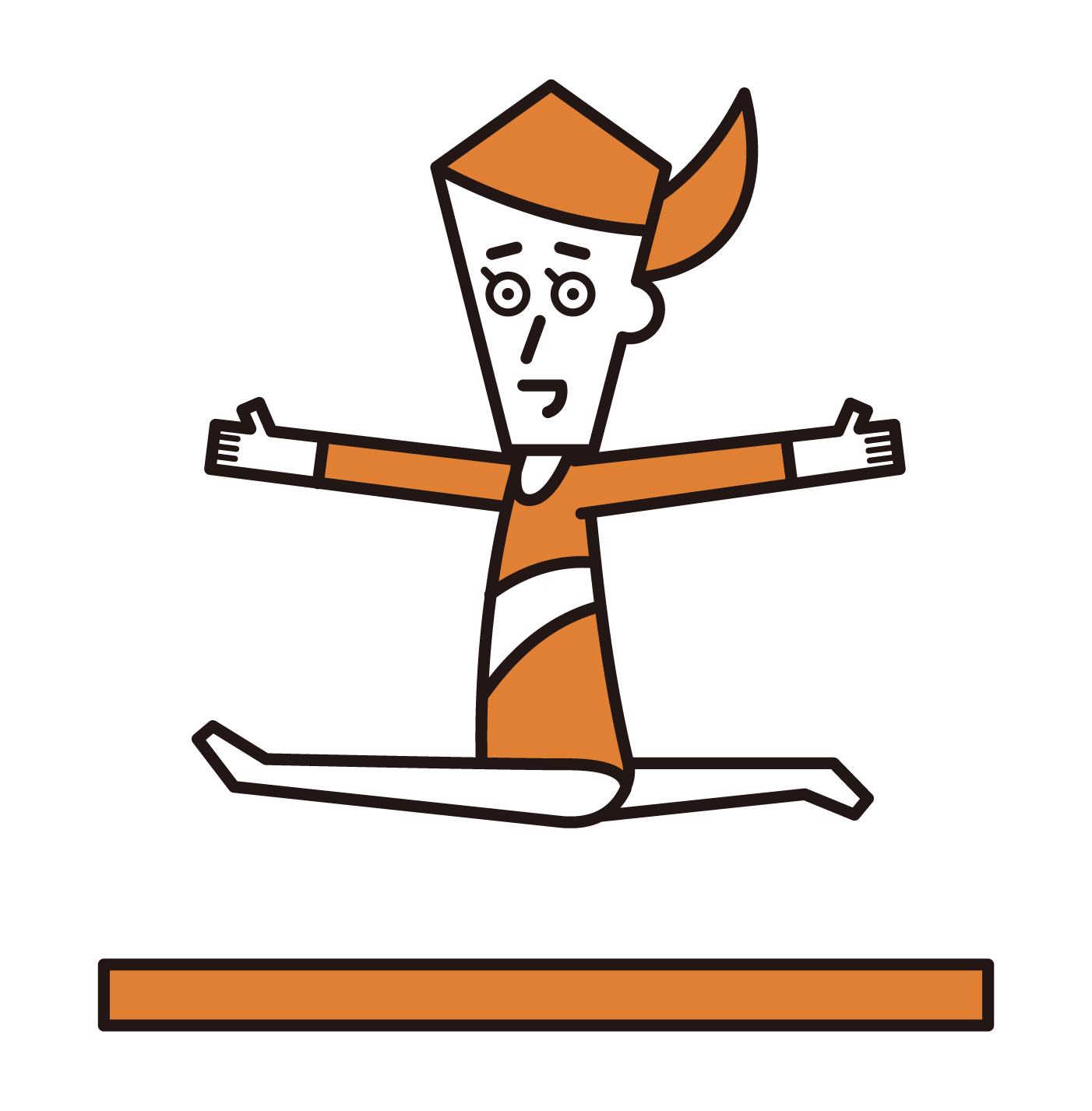 平均台をする体操選手 女性 のイラスト フリーイラスト素材集 Kukukeke