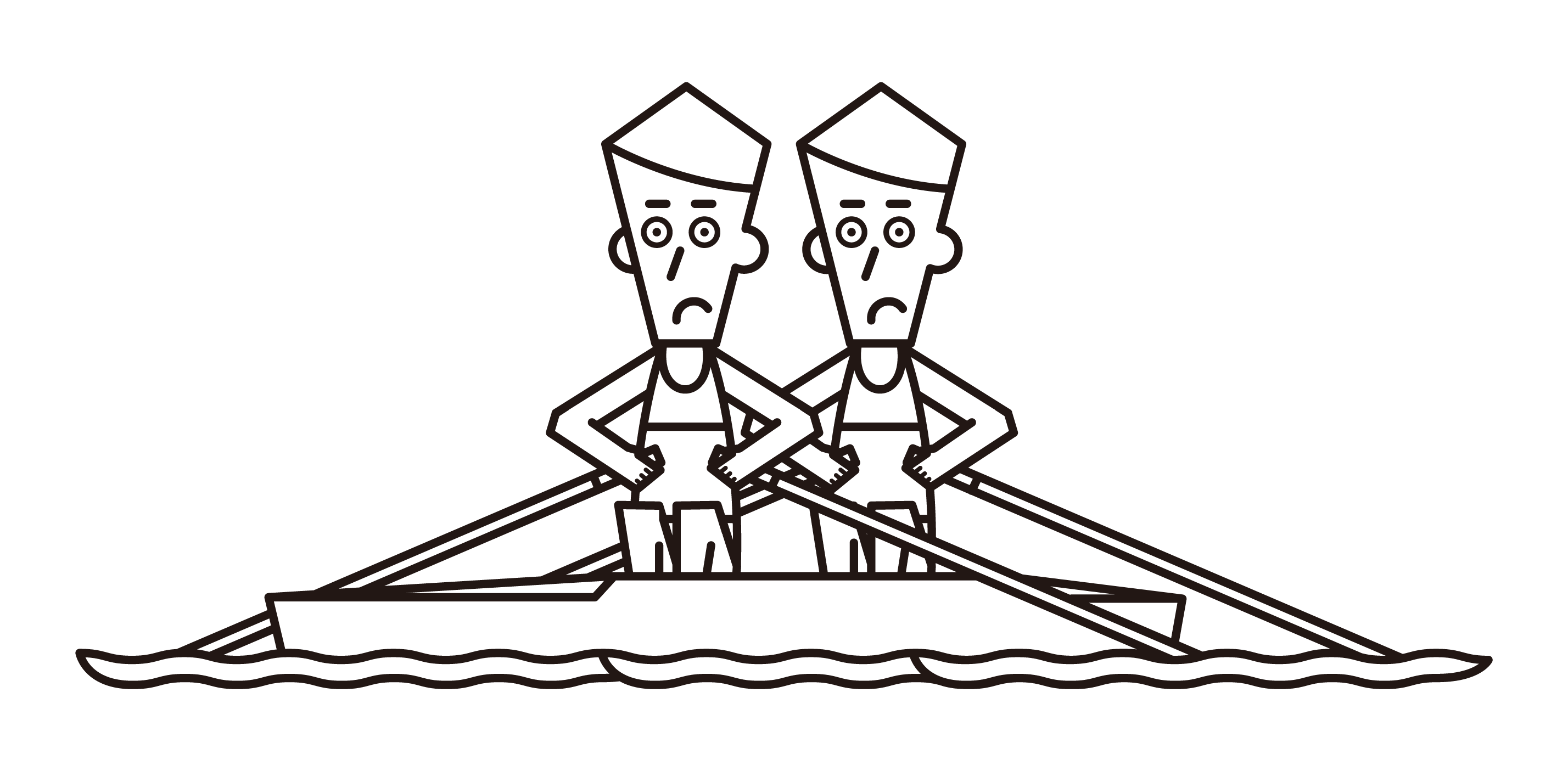 賽艇運動員（男子）的插圖