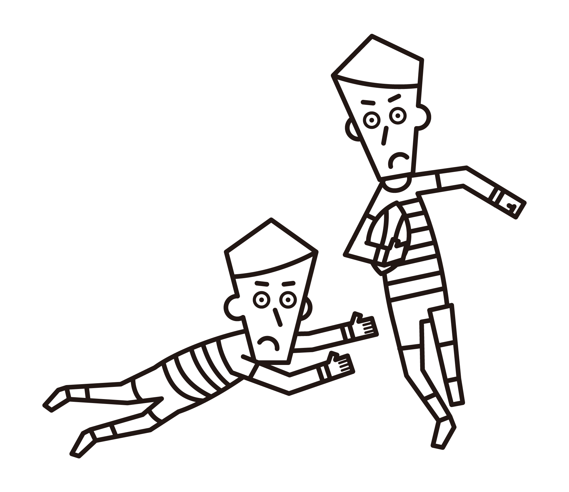 Illustration of a rugby player (male) avoiding tackles