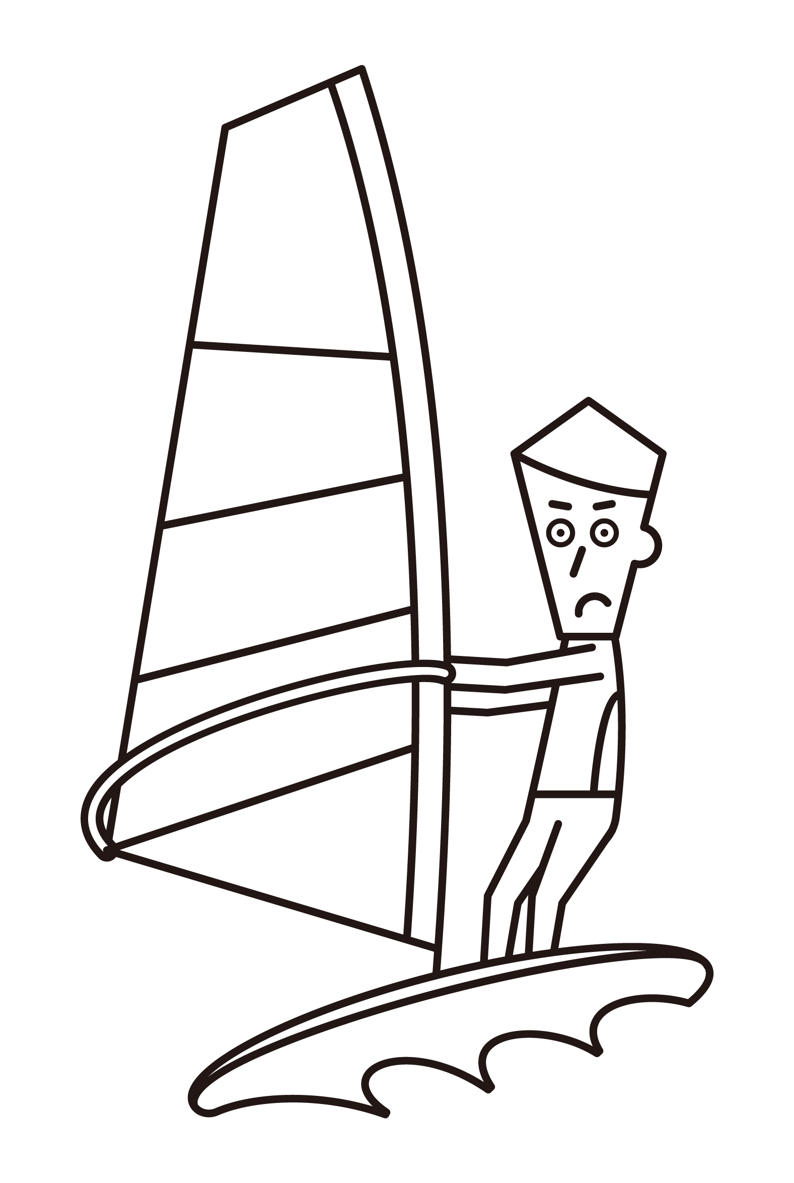 風帆衝浪運動員（男性）插圖