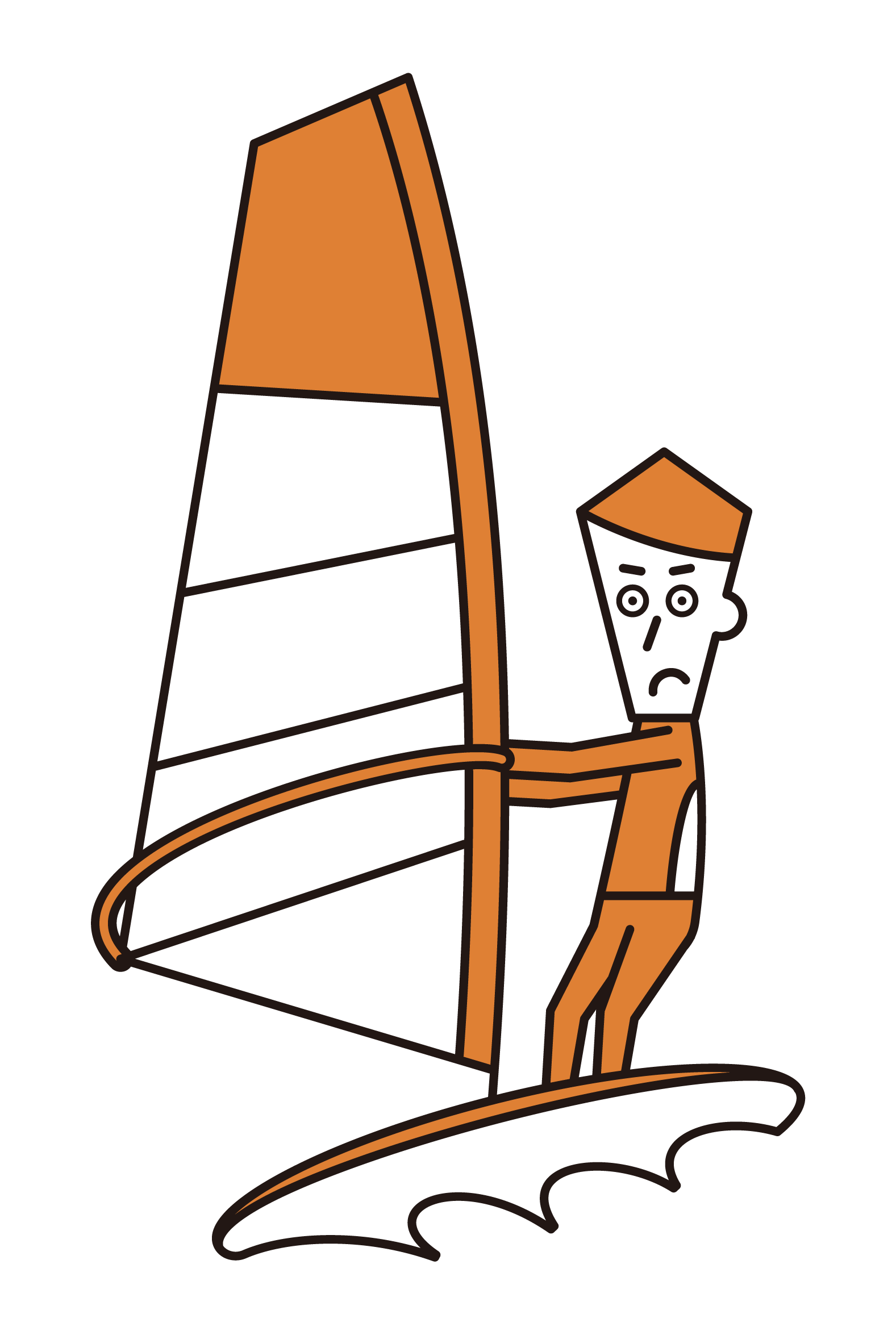 Illustration of a windsurfer (male)