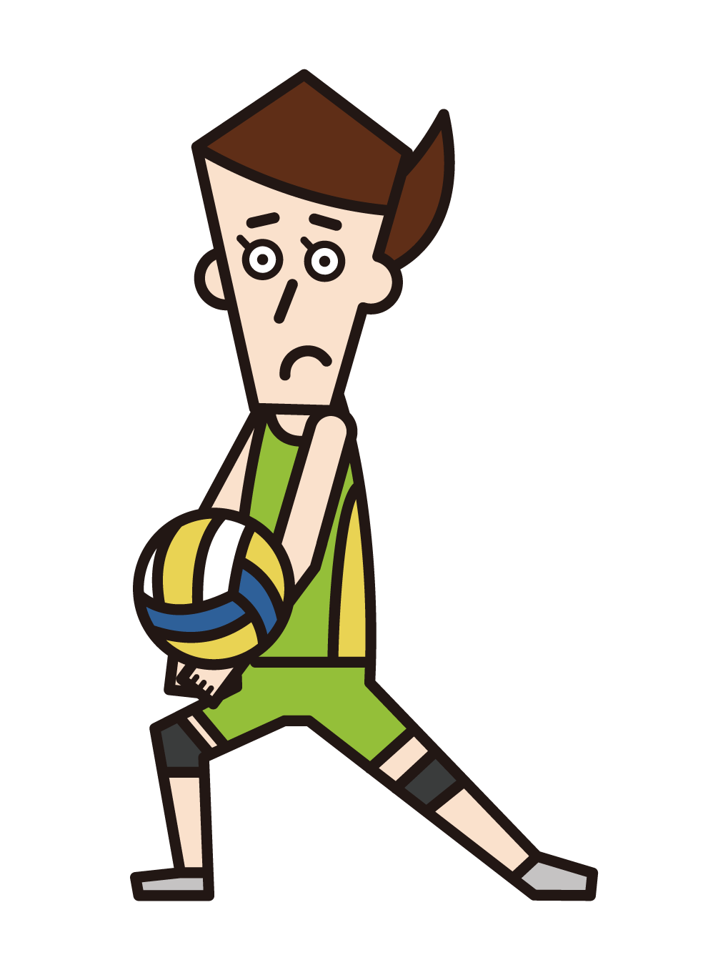 Illustration of a volleyball player (female) doing a recci