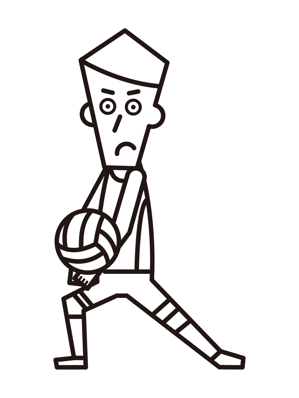 Illustration of a volleyball player (male) doing a recheve