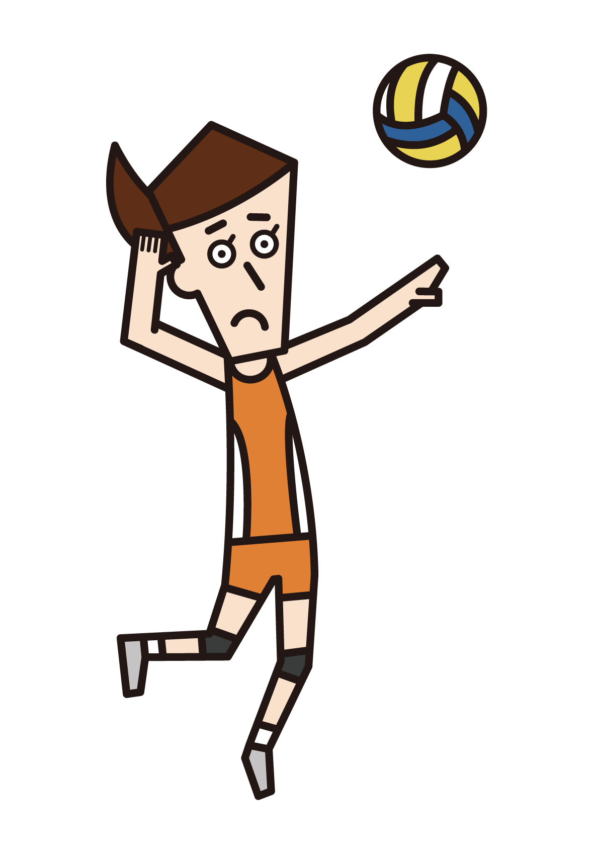 Illustration of a volleyball player (female) serving