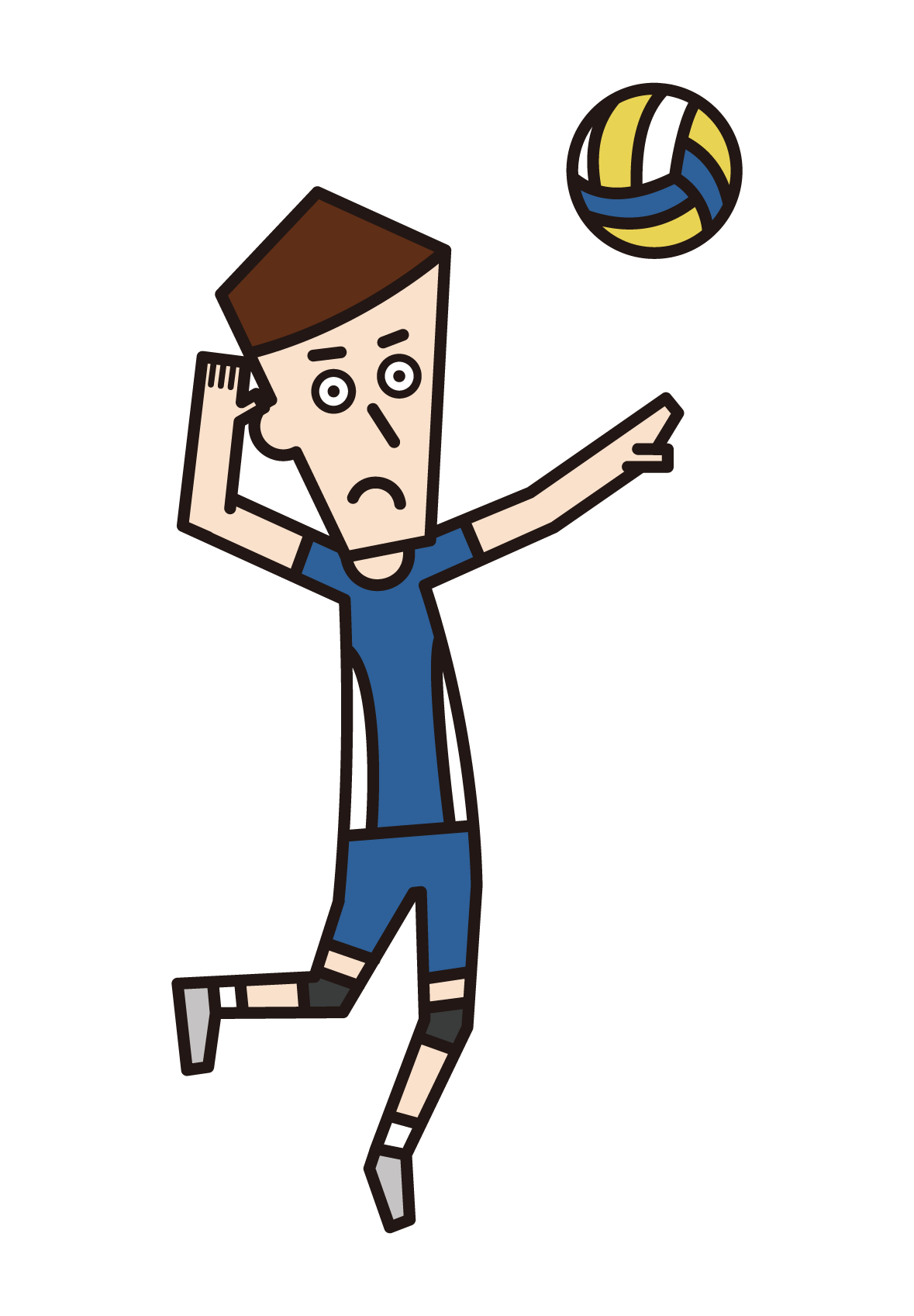 Illustration of a volleyball player (male) serving