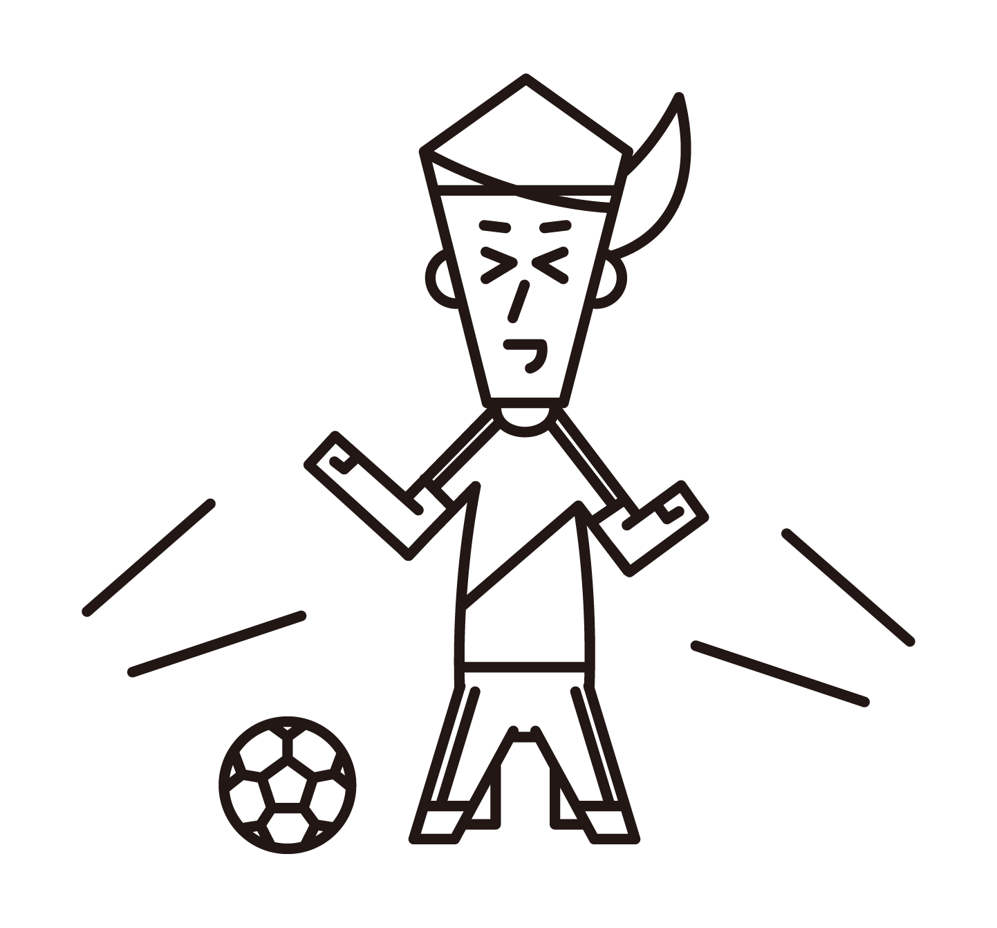 Illustration of a soccer player (female) performing a goal