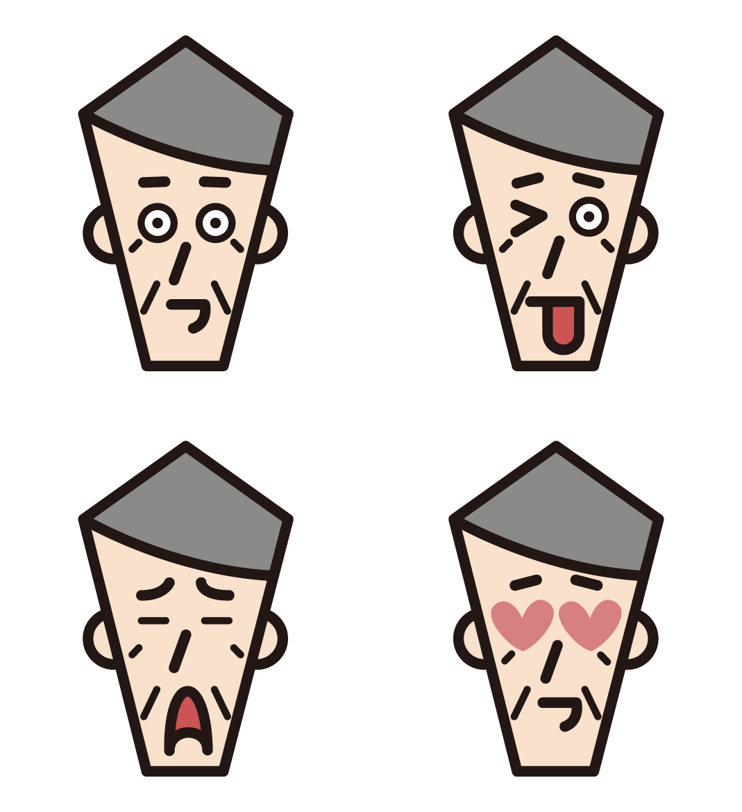 1 illustration of the various expressions of the old man