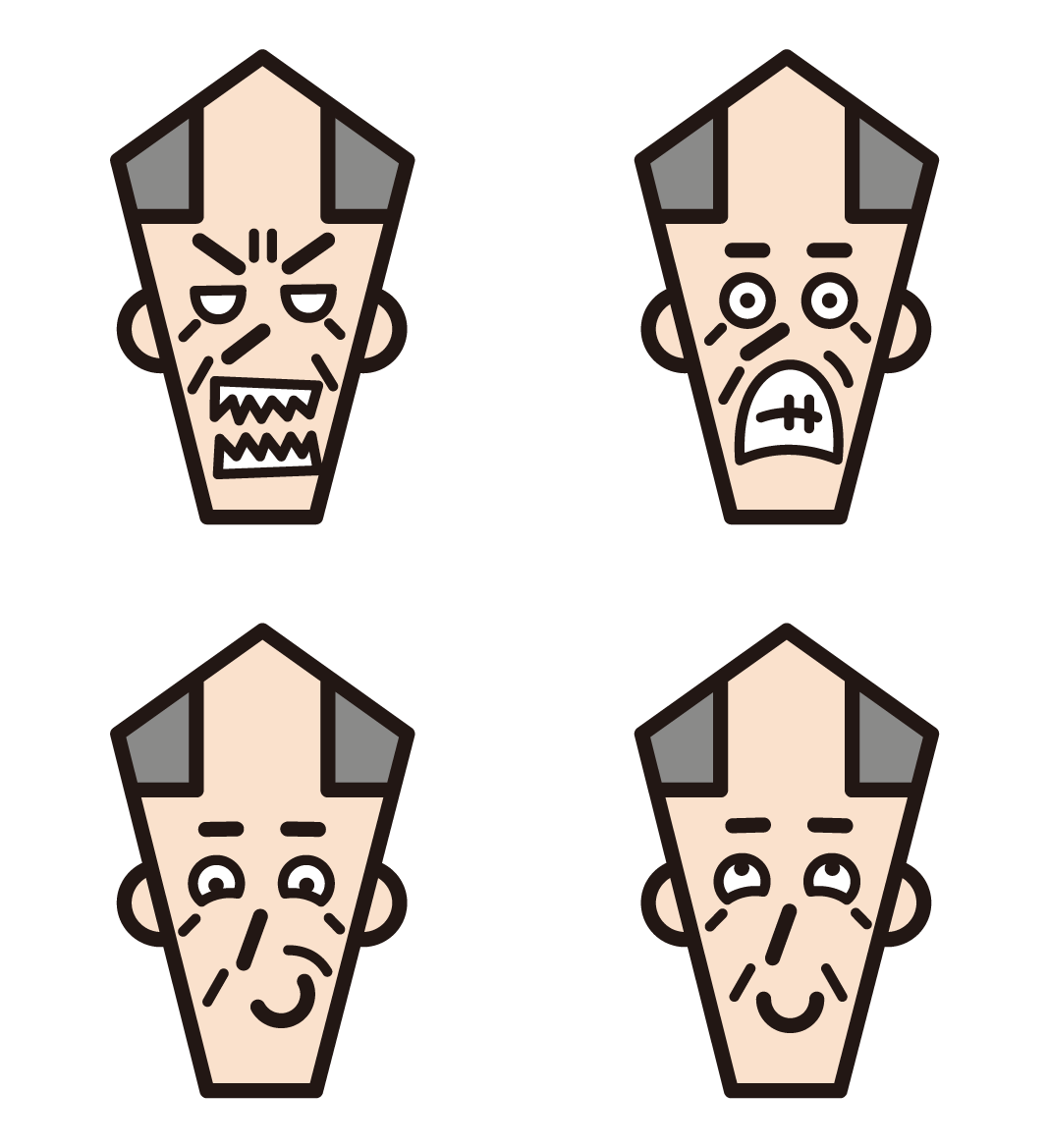 할아버지의 다양한 표정 삽화(머리카락이 엷어지는 것) 4