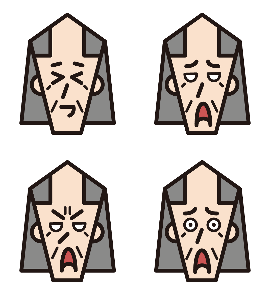 할아버지의 다양한 표정 삽화(긴머리) 2