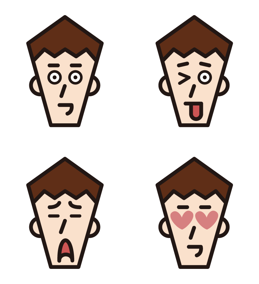 Illustration of various expressions of children (boys) 1