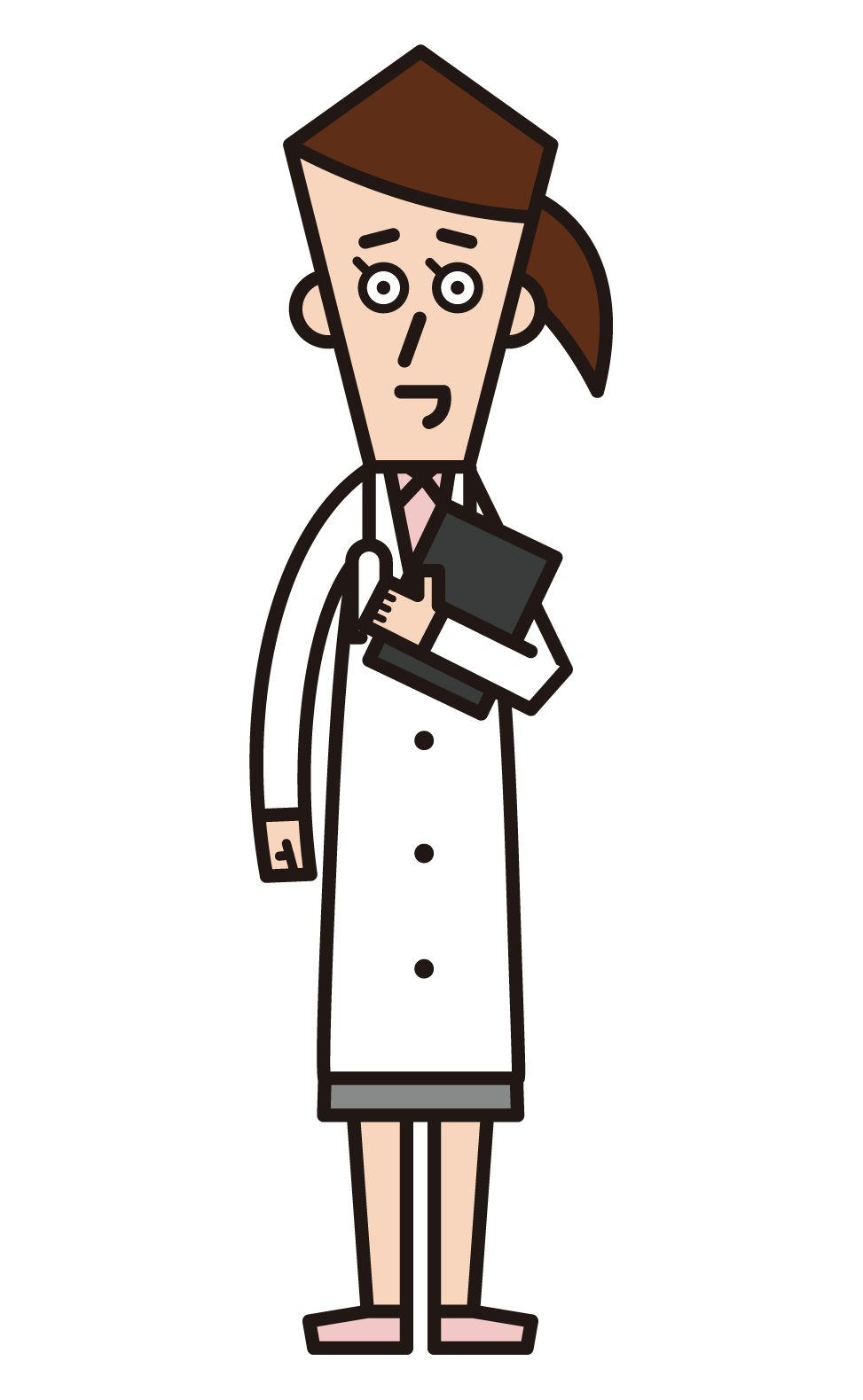 Illustration of a doctor (female) with a medical record