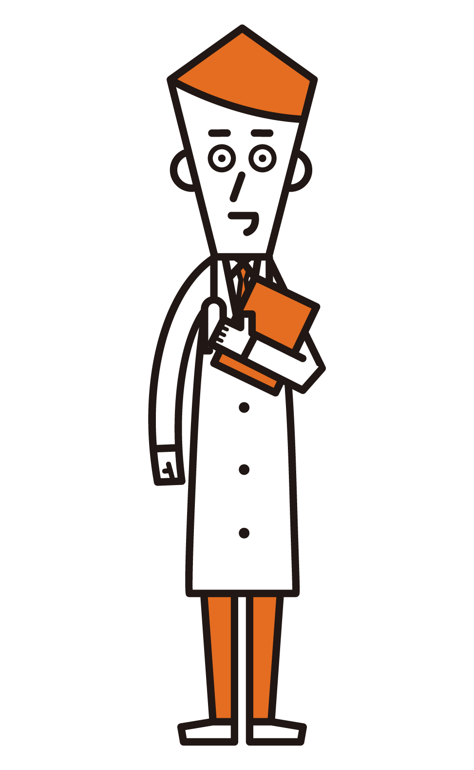 Illustration of a doctor (male) with a medical record