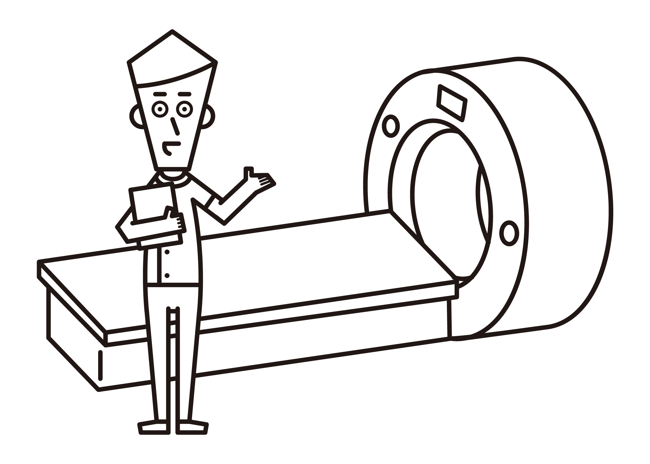 Illustration of a medical radiologist (male)