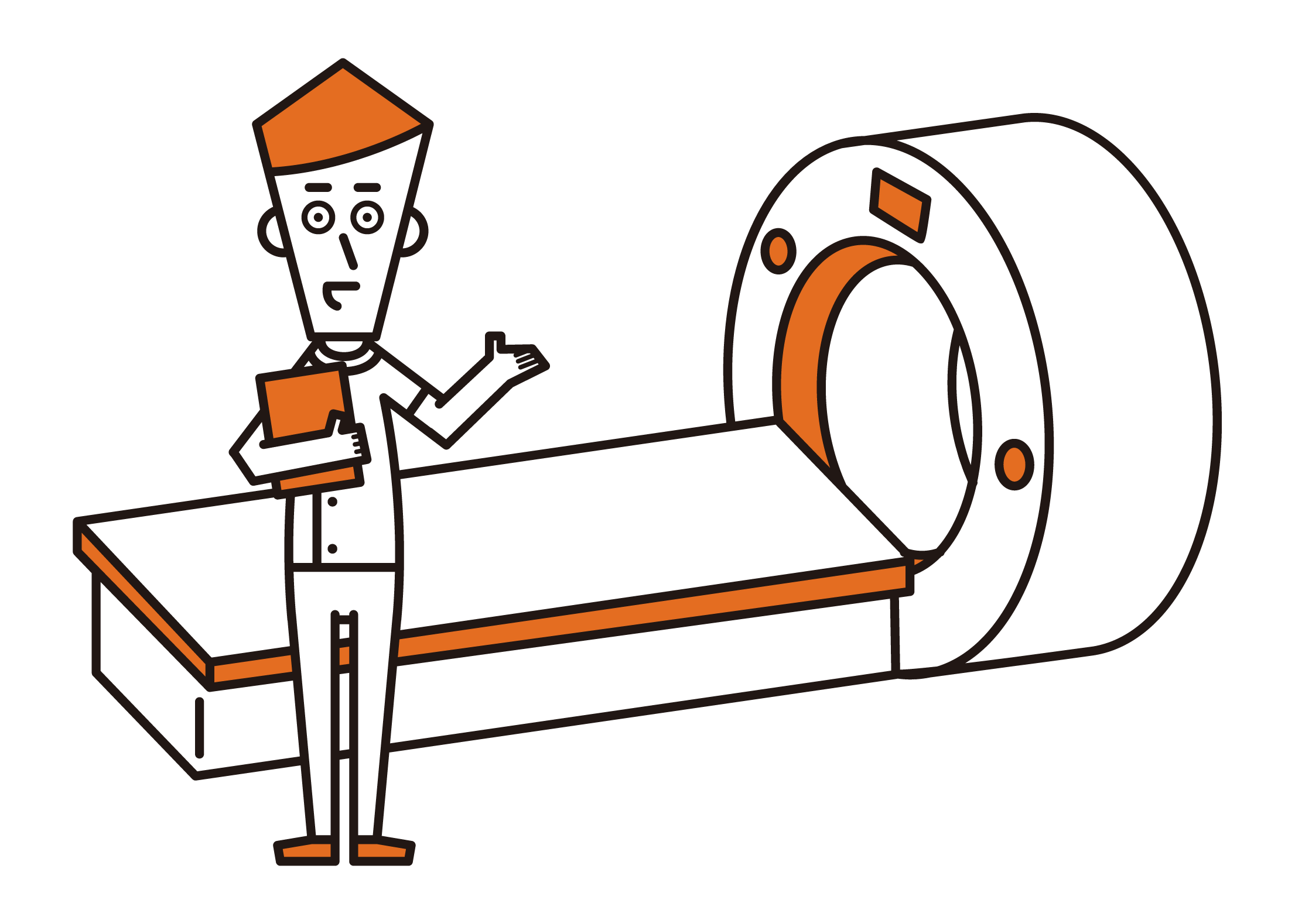 Illustration of a medical radiologist (male)