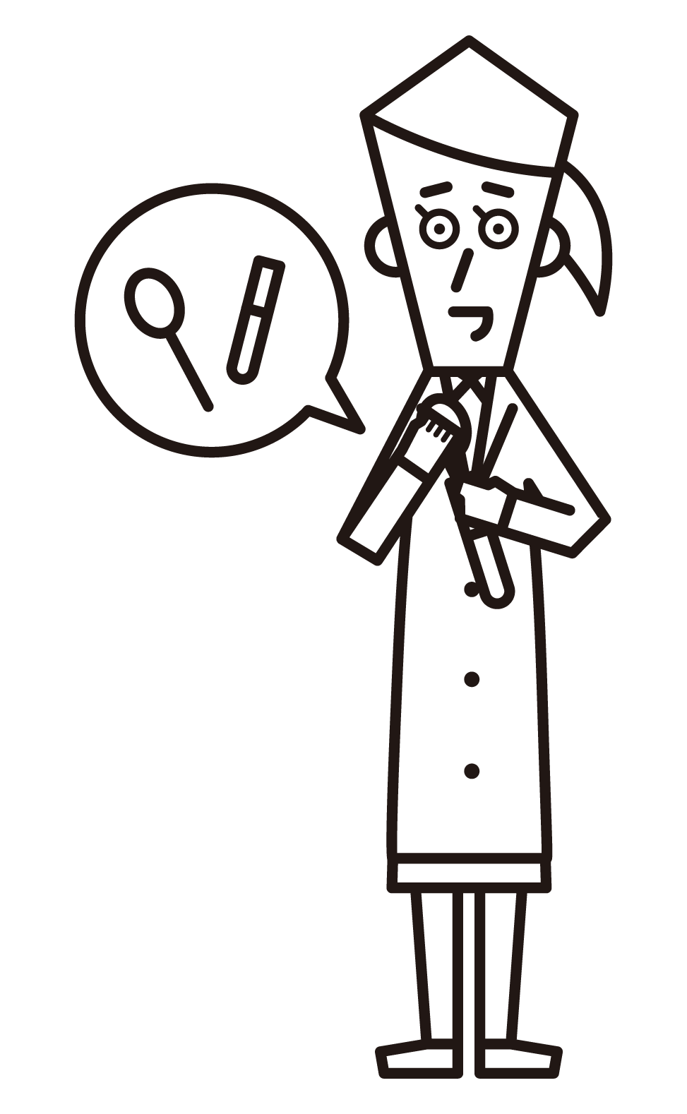 Illustration of a clinical laboratory technician (female)