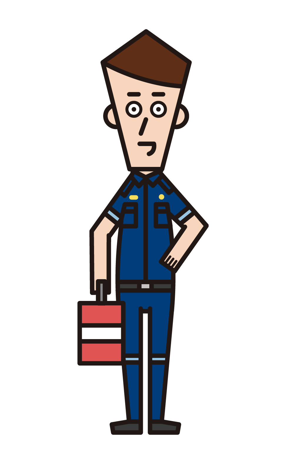 Illustration of paramedic (man in blue uniform)